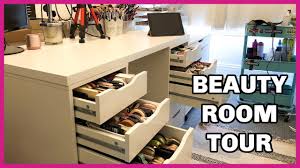 beauty room tour and makeup collection