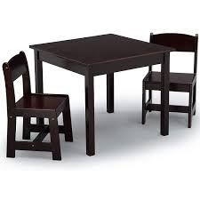 Toddler table and chairs set. Amazon Com Delta Children Mysize Kids Wood Table And Chair Set 2 Chairs Included Ideal For Arts Crafts Snack Time Homeschooling Homework More Dark Chocolate Baby