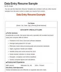 Data Entry Sample Resume Musiccityspiritsandcocktail Com