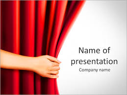 Open Curtain Powerpoint Template Infographics Slides
