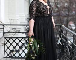 One of the best ways to wear black on your wedding day is with a lace gown. Plus Size Wedding Dress Black Etsy