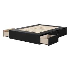 South S Fusion 6 Drawer Platform Bed Pure Black