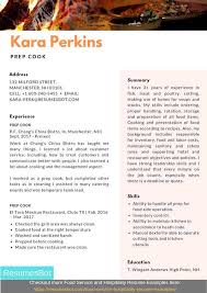 Consider starting your resume with a professional profile consisting of six to eight skills in bullet. Prep Cook Resume Samples Templates Pdf Doc 2021 Prep Cook Resumes Bot