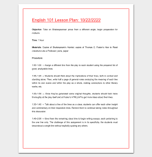 One Hour Lesson Plan Template Shmp Info