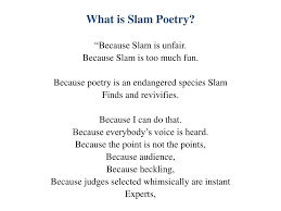 ppt what is slam poetry powerpoint