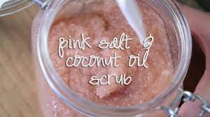 pink salt coconut oil scrub you