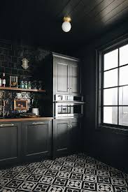 Black Kitchen Pantry With Glossy Black