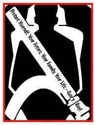 Seat Belt Safety Black White Poster 127
