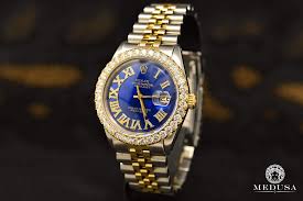 By diamond stars jewelry, inc. Rolex Watch Rolex Datejust 36mm Blue Roman Numeral Men S Watch Medusa Jewelry