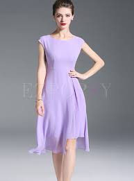 Dresses Skater Dresses Light Purple Perspective Slit Dress