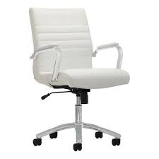 Office desk chairs | office depot officemax. Realspace Modern Comfort Winsley Bonded Leather Mid Back Manager S Chair White Silver White Office Chair Office Chair Design Best Office Chair