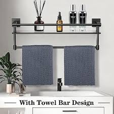 Bathroom Glass Shelf With Towel Rack