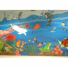 Aquarium Themed Wall Painting