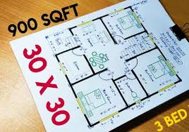 3 Bedroom House Plan In 900 Sq Ft