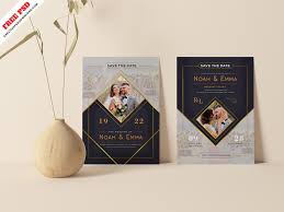 luxury wedding invitation card free psd