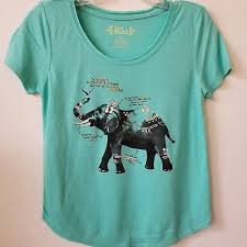Mudd Girls Elephant Print T Shirts Short Sleeve Size 12