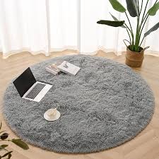 lochas luxury round fluffy area rugs