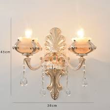 Glass Crystal Candle Wall Sconce Flower