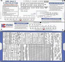 Air Duct Sizing Calculator Slide Chart Hvac For Sale Online