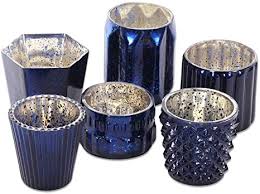 Metallic mercury glass votive candle holders set of 6 in assorted shapes. Mercury Glass Votive Candle Holders Wholesale