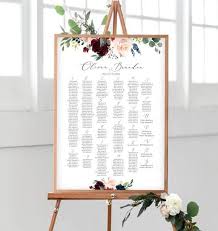 Alphabetical Seating Chart Template Editable Wedding Table