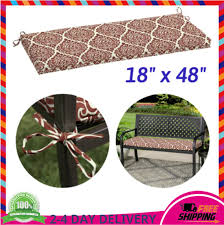 Red Damask Rectangle Outdoor Bench