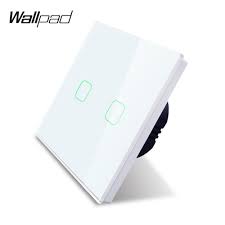 Us 17 2 41 Off Wallpad K3 Capacitive 2 Gang Led Touch Dimmer Switch 4 Colors Tempered Glass Panel Wall Electrical Light Double Switch For Uk Eu In