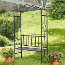 Metal Garden Arch Bench Outdoor Rose