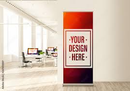 rollup banner mockup stock