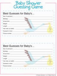 Baby Shower Game Guess Baby Gender Weight Etc Game