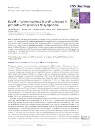 Pdf Rapid Infusion Rituximab Is Well Tolerated In Patients