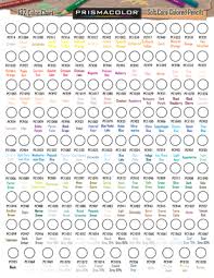 Prismacolor Premier Colored Pencil 132 Blank Colour Chart By