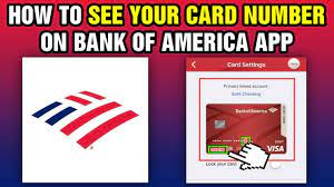 card number on bank of america app