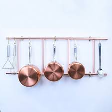 Wall Mounted Copper Pot And Pan Ladder