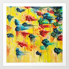 Abstract Acrylic Painting Rain Storm