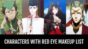 characters with red eye makeup by