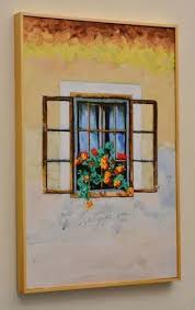 Wooden Window Digital Art Painting For