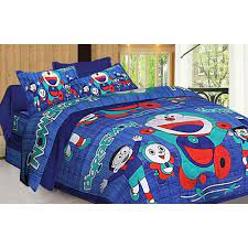 Poly Cotton Kids Doraemon Double Bed
