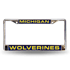 Michigan Wolverines Blue Laser Chrome License Plate Frame
