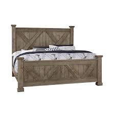 Barnwood and impeccable handcrafted details promise cozy cabin comfort with this amish bed and nightstand set. Cool Rustic X Style Panel Bedroom Set Stone Grey Vaughan Bassett Furniture Cart
