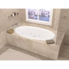 Universal Tubs Topaz 60 In Oval Drop In Whirlpool Bath Tub In White