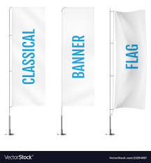 white textile classical banner flags
