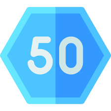50 percent basic rounded flat icon