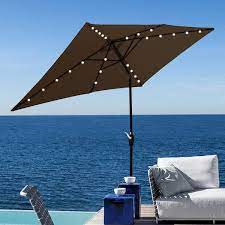 Solar Tilt Rectangular Patio Umbrella