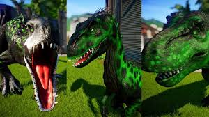 Indominus rex & raptors vs soldiers jurassic world 2015 movie clip trim. Green Tyrannosaurus Rex Vs Indominus Rex Vs Indoraptor Jurassic World Evolution Youtube