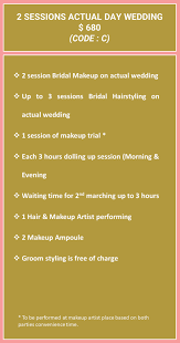 bridal actual day rates lili makeup
