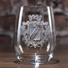 Personalized Family Crest Stemless Wine