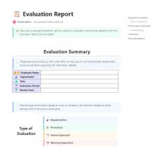 evaluation report template by up