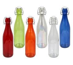 Colorful Glass Bottles With Flip Top