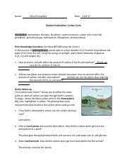 The questions are multiple choice and geared toward the worksheets for each section. Science Carbon Cycle Gizmo Docx Name Ethan Fernandez Date Carbon Cycle Carbon Sink Photosynthesis